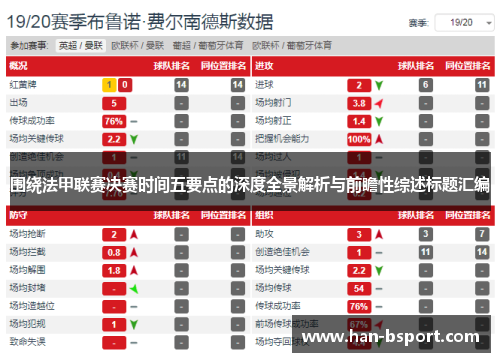 围绕法甲联赛决赛时间五要点的深度全景解析与前瞻性综述标题汇编